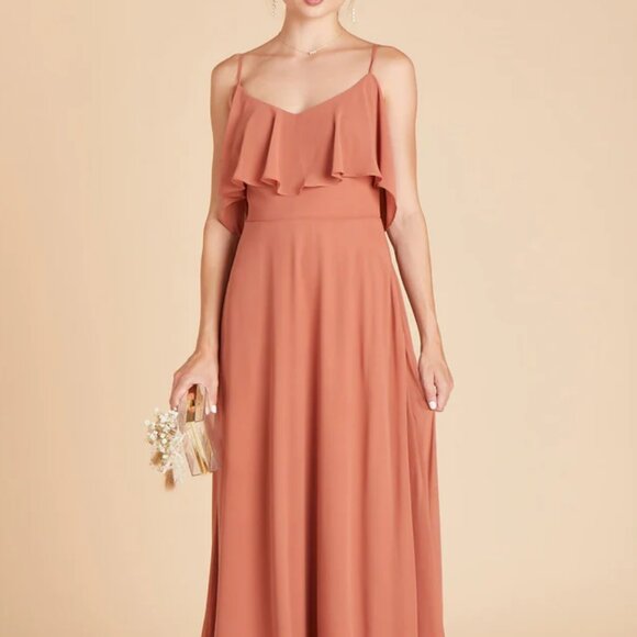Birdy Grey Jane Chiffon Maxi Dress in Terracotta - Picture 2 of 8